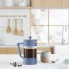 imageOggi Borosilicate Glass French Press Coffee Maker  34oz  8 Cup Capacity Coffee Press Single Serve Coffee Maker Stainless Steel Lid amp Plunger Make Great Coffee Gifts  GrayBlue