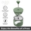 imageOggi Borosilicate Glass French Press Coffee Maker  34oz  8 Cup Capacity Coffee Press Single Serve Coffee Maker Stainless Steel Lid amp Plunger Make Great Coffee Gifts  GrayGreen
