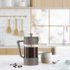 imageOggi Borosilicate Glass French Press Coffee Maker  34oz  8 Cup Capacity Coffee Press Single Serve Coffee Maker Stainless Steel Lid amp Plunger Make Great Coffee Gifts  GrayTaupe