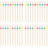 imageOGGI Wooden Cocktail Picks Sticks 50 pcs  Wooden Martini Picks with Colored Balls Reusable Metal Cocktail Skewers Martini Sticks for Olives Appetizers 425  11cm