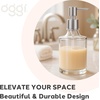image:imageOGGI 10oz Faceted Glass Soap Dispenser with Satin Silver Pump  Elegant Refillable Oggi Soap Dispenser for Bathroom Kitchen Sink or Hand Sanitizer  RustResistant Dispenser PumpClear
