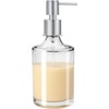 image:imageOGGI 10oz Faceted Glass Soap Dispenser with Satin Silver Pump  Elegant Refillable Oggi Soap Dispenser for Bathroom Kitchen Sink or Hand Sanitizer  RustResistant Dispenser PumpClear