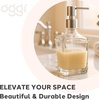 image:imageOGGI 10oz Faceted Glass Soap Dispenser with Satin Silver Pump  Elegant Refillable Oggi Soap Dispenser for Bathroom Kitchen Sink or Hand Sanitizer  RustResistant Dispenser PumpClear