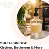 image:imageOGGI 10oz Faceted Glass Soap Dispenser with Satin Silver Pump  Elegant Refillable Oggi Soap Dispenser for Bathroom Kitchen Sink or Hand Sanitizer  RustResistant Dispenser PumpClear