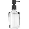 image:imageOGGI 10oz Faceted Glass Soap Dispenser with Satin Silver Pump  Elegant Refillable Oggi Soap Dispenser for Bathroom Kitchen Sink or Hand Sanitizer  RustResistant Dispenser PumpBlack Pump