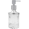 image:imageOGGI 10oz Faceted Glass Soap Dispenser with Satin Silver Pump  Elegant Refillable Oggi Soap Dispenser for Bathroom Kitchen Sink or Hand Sanitizer  RustResistant Dispenser PumpSilver Pump