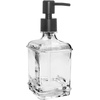 image:imageOGGI 10oz Faceted Glass Soap Dispenser with Satin Silver Pump  Elegant Refillable Oggi Soap Dispenser for Bathroom Kitchen Sink or Hand Sanitizer  RustResistant Dispenser PumpBlack Pump