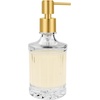 image:imageOGGI 10oz Faceted Glass Soap Dispenser with Satin Silver Pump  Elegant Refillable Oggi Soap Dispenser for Bathroom Kitchen Sink or Hand Sanitizer  RustResistant Dispenser PumpClear
