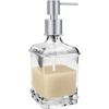 image:imageOGGI 10oz Faceted Glass Soap Dispenser with Satin Silver Pump  Elegant Refillable Oggi Soap Dispenser for Bathroom Kitchen Sink or Hand Sanitizer  RustResistant Dispenser PumpClear