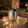 image:imageOGGI Stainless Steel Champagne Bucket 4 Liter 425 Qt Large Champagne Bucket with Handles for Parties amp Celebrations Sparkling Wine Ice Bucket for Indoor amp Outdoor Entertaining