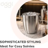 image:imageOGGI Stainless Steel Ice Bucket 3 Liter 32 Qt Classic Ice Bucket with Handles for Parties amp Entertaining Unbreakable Bar Accessories for Indoor amp Outdoor Use