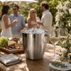 image:imageOGGI Stainless Steel Ice Bucket 3 Liter 32 Qt Classic Ice Bucket with Handles for Parties amp Entertaining Unbreakable Bar Accessories for Indoor amp Outdoor Use