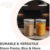 image:imageOggi Airtight Clear Fluted Canister Set of 6  Stackable Food Storage Containers with Lids Vintage Modern Farmhouse Style Kitchen Counter amp Pantry Organization Size  6 x 6425 fl oz  16 LtClear