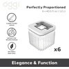 image:imageOggi Airtight Clear Fluted Canister Set of 6  Stackable Food Storage Containers with Lids Vintage Modern Farmhouse Style Kitchen Counter amp Pantry Organization Size  6 x 6425 fl oz  16 LtClear