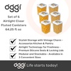 image:imageOggi Airtight Clear Fluted Canister Set of 6  Stackable Food Storage Containers with Lids Vintage Modern Farmhouse Style Kitchen Counter amp Pantry Organization Size  6 x 6425 fl oz  16 LtClear