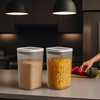 image:imageOggi Airtight Clear Fluted Canister Set of 6  Stackable Food Storage Containers with Lids Vintage Modern Farmhouse Style Kitchen Counter amp Pantry Organization Size  6 x 6425 fl oz  16 LtClear