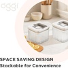image:imageOggi Airtight Clear Fluted Canister Set of 6  Stackable Food Storage Containers with Lids Vintage Modern Farmhouse Style Kitchen Counter amp Pantry Organization Size  6 x 6425 fl oz  16 LtClear