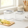 image:imageOggi Airtight Clear Fluted Canister Set of 6  Stackable Food Storage Containers with Lids Vintage Modern Farmhouse Style Kitchen Counter amp Pantry Organization Size  6 x 6425 fl oz  16 LtClear