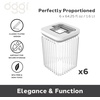 image:imageOggi Airtight Clear Fluted Canister Set of 6  Stackable Food Storage Containers with Lids Vintage Modern Farmhouse Style Kitchen Counter amp Pantry Organization Size  6 x 6425 fl oz  16 LtClear