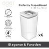 image:imageOggi Airtight Clear Fluted Canister Set of 6  Stackable Food Storage Containers with Lids Vintage Modern Farmhouse Style Kitchen Counter amp Pantry Organization Size  6 x 6425 fl oz  16 LtClear