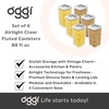 image:imageOggi Airtight Clear Fluted Canister Set of 6  Stackable Food Storage Containers with Lids Vintage Modern Farmhouse Style Kitchen Counter amp Pantry Organization Size  6 x 6425 fl oz  16 LtClear